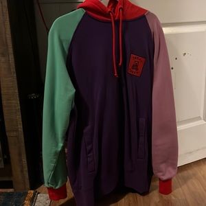Teddy Fresh Red and Purple Color Block Hoodie Barely worn